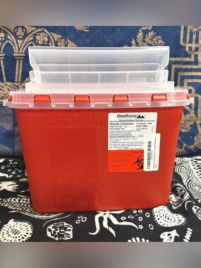 5.4 Quart Red Sharps Container - Medical Disposal
